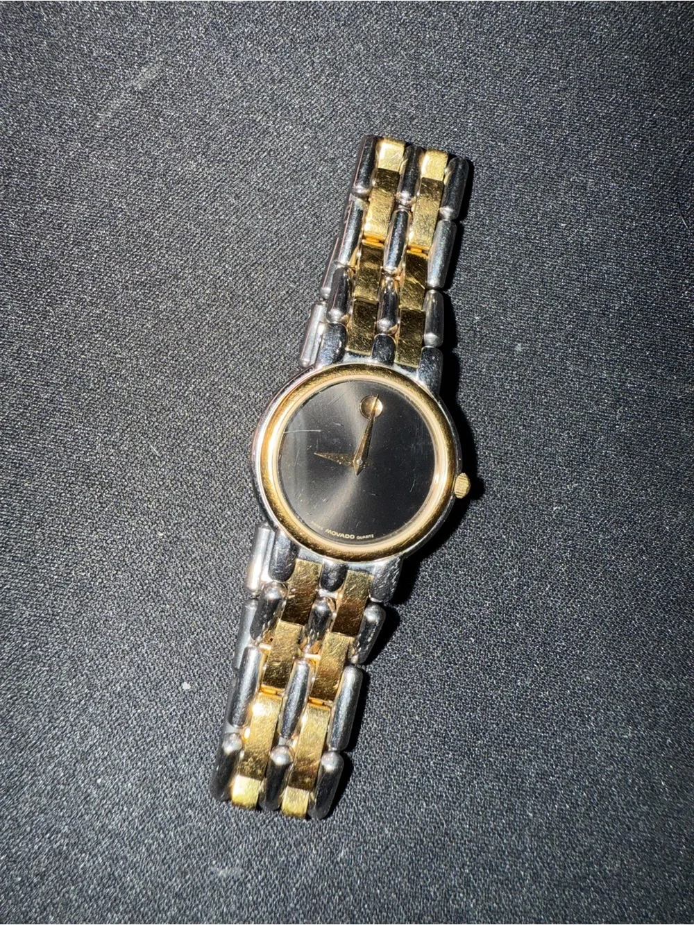 Movado Museum Classic Women’s Two Tone Watch Model 81 25 825C Runs VTG